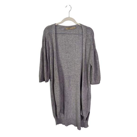 iliann loeb lightweight alpaca long cardigan sz M lagenlook minimalist designer - Picture 1 of 8